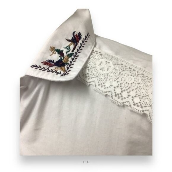 Separate Issue Women’s Short Sleeve Collar Button Front Blouse, White, size L - Picture 2 of 6